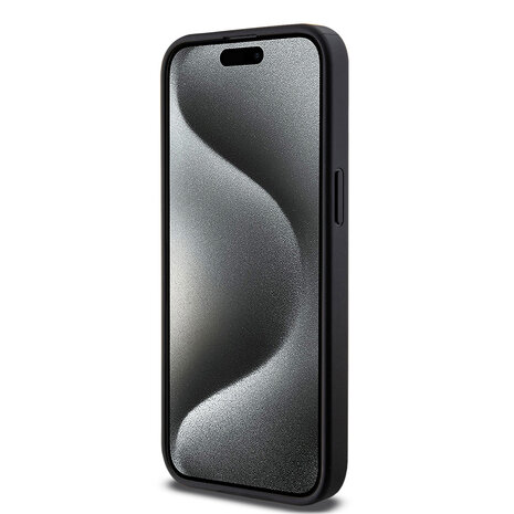 Guess Guess iPhone 15 Pro Max Backcover hoesje - MagSafe - 4G Triangle Logo - Zwart