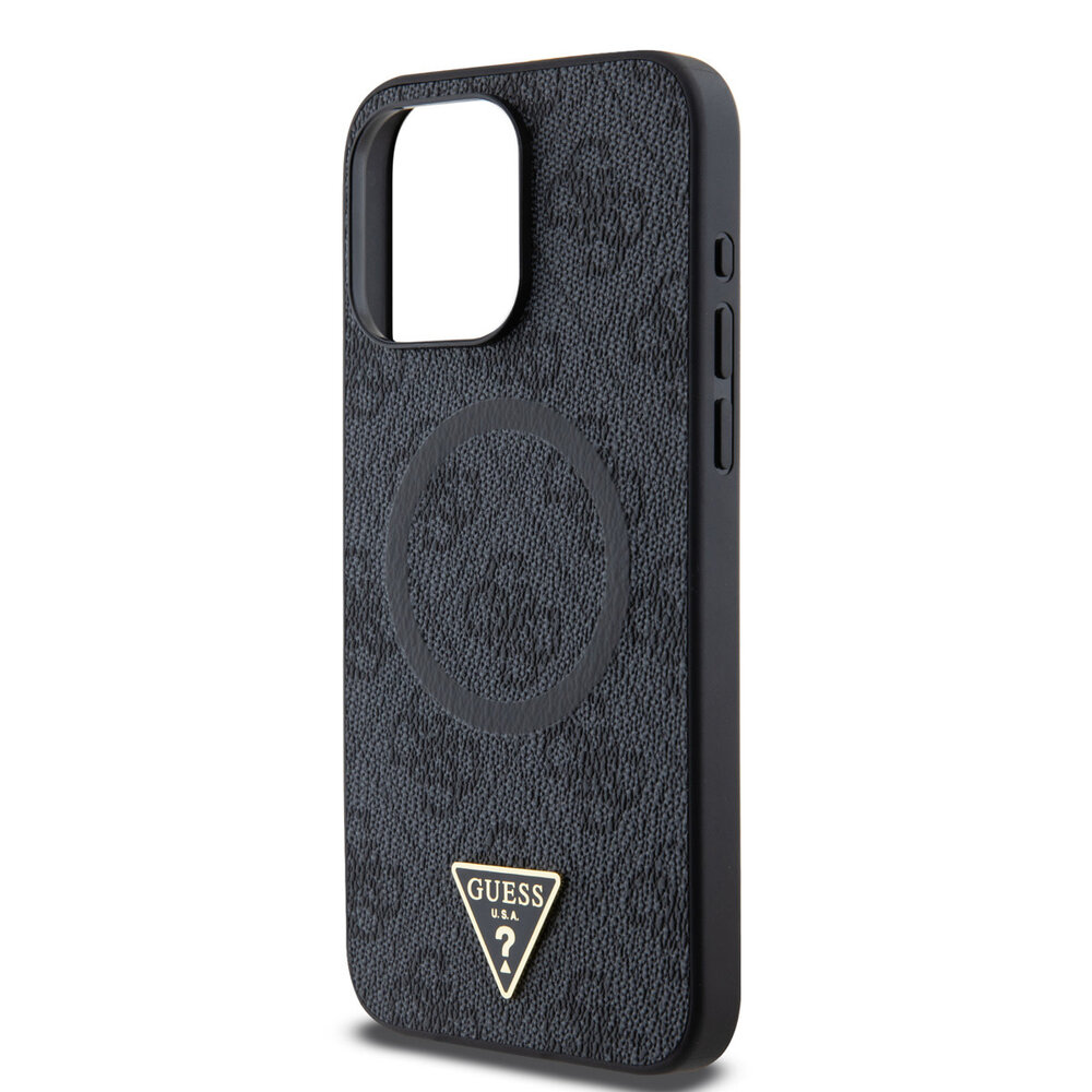 Guess Guess iPhone 15 Pro Max Back-Cover hul - MagSafe - 4G Triangle Logo - Schwarz Guess Guess iPhone 15 Pro Max Back-Cover hul - MagSafe - 4G Triangle Logo - Schwarz