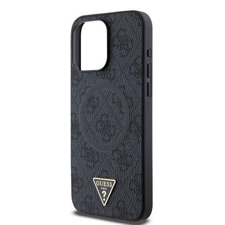 Guess Guess iPhone 15 Pro Max Backcover hoesje - MagSafe - 4G Triangle Logo - Zwart