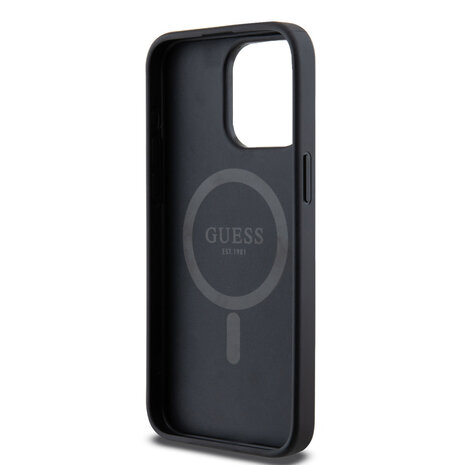 Guess Guess iPhone 15 Pro Max Back-Cover hul - MagSafe - 4G Triangle Logo - Schwarz Guess Guess iPhone 15 Pro Max Back-Cover hul - MagSafe - 4G Triangle Logo - Schwarz