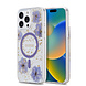 Guess Guess iPhone 15 Pro Max Back cover coque - MagSafe - Resin Flowers Design - Violet