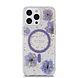 Guess Guess iPhone 15 Pro Max Backcover hoesje - MagSafe - Resin Flowers Design - Paars Guess Guess iPhone 15 Pro Max Backcover hoesje - MagSafe - Resin Flowers Design - Paars