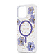 Guess Guess iPhone 15 Pro Max Backcover hoesje - MagSafe - Resin Flowers Design - Paars Guess Guess iPhone 15 Pro Max Backcover hoesje - MagSafe - Resin Flowers Design - Paars