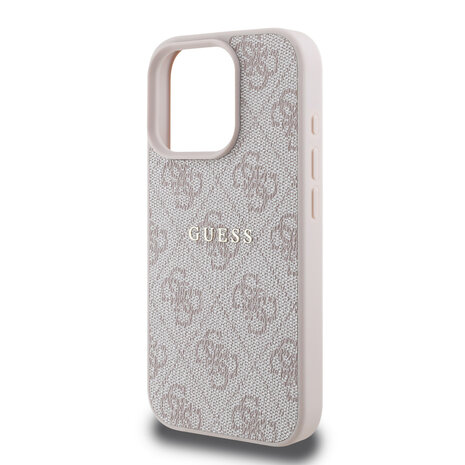 Guess Guess iPhone 16 Pro Back-Cover hul - MagSafe - 4G Classic Metal Logo - Rosa