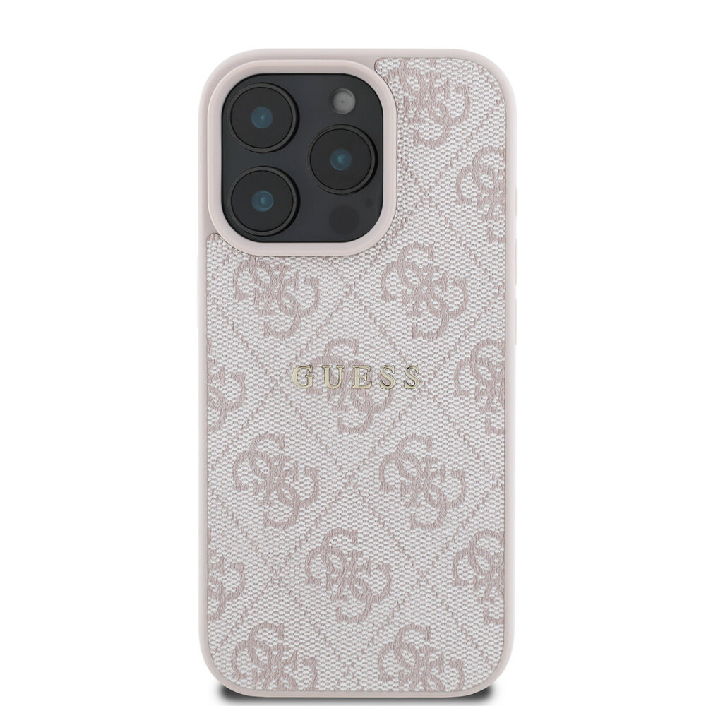 Guess Guess iPhone 16 Pro Back cover coque - MagSafe - 4G Classic Metal Logo - Rose
