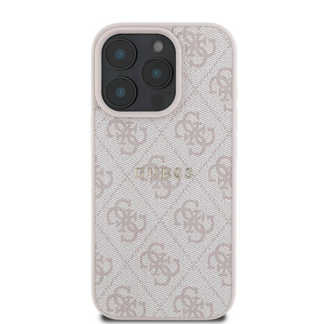 Guess Guess iPhone 16 Pro Back cover coque - MagSafe - 4G Classic Metal Logo - Rose