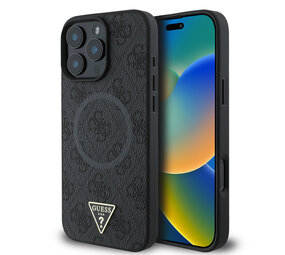 Guess Guess iPhone 16 Pro Backcover hoesje - MagSafe - 4G Triangle Logo - Zwart Guess Guess iPhone 16 Pro Backcover hoesje - MagSafe - 4G Triangle Logo - Zwart