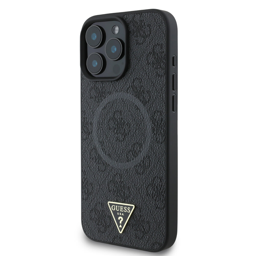 Guess Guess iPhone 16 Pro Back cover case - MagSafe - 4G Triangle Logo - Black