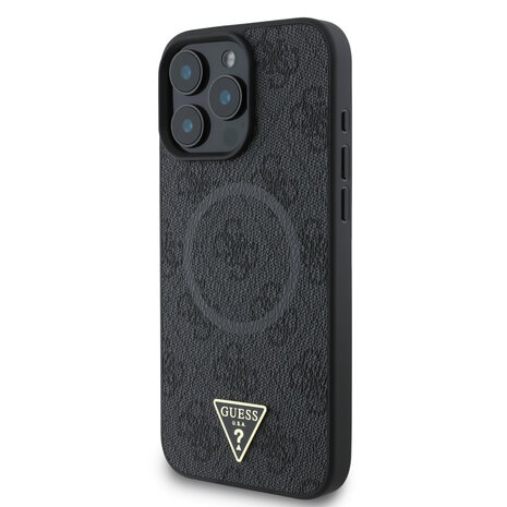 Guess Guess iPhone 16 Pro Back cover coque - MagSafe - 4G Triangle Logo - Noir Guess Guess iPhone 16 Pro Back cover coque - MagSafe - 4G Triangle Logo - Noir