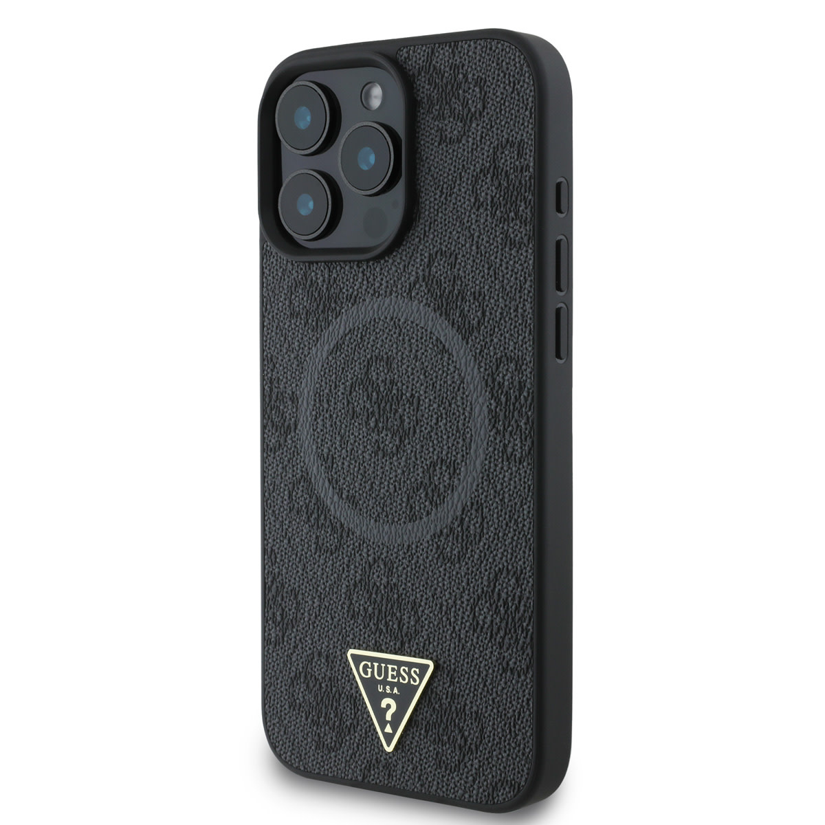 Guess Guess iPhone 16 Pro Backcover hoesje - MagSafe - 4G Triangle Logo - Zwart, foto 2 van 6