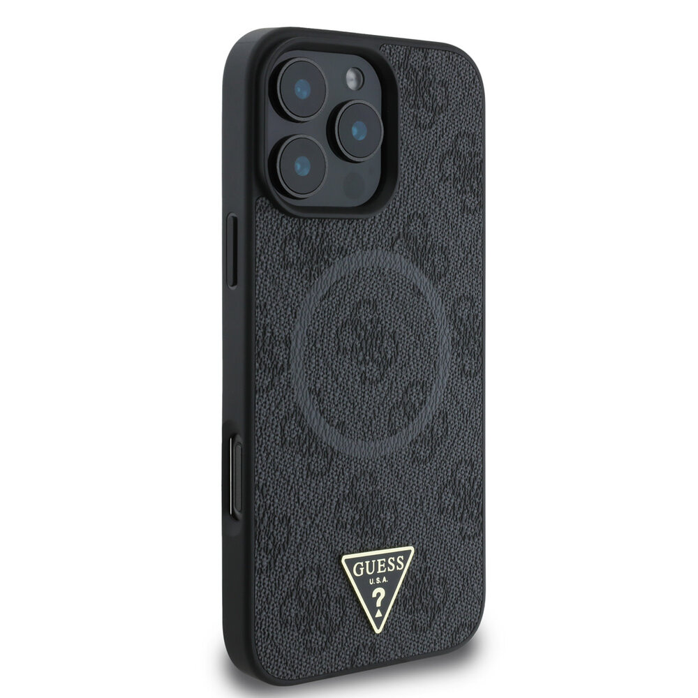 Guess Guess iPhone 16 Pro Back cover case - MagSafe - 4G Triangle Logo - Black