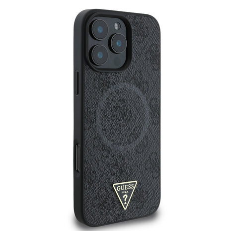 Guess Guess iPhone 16 Pro Back cover case - MagSafe - 4G Triangle Logo - Black