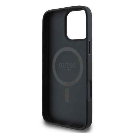 Guess Guess iPhone 16 Pro Back cover case - MagSafe - 4G Triangle Logo - Black