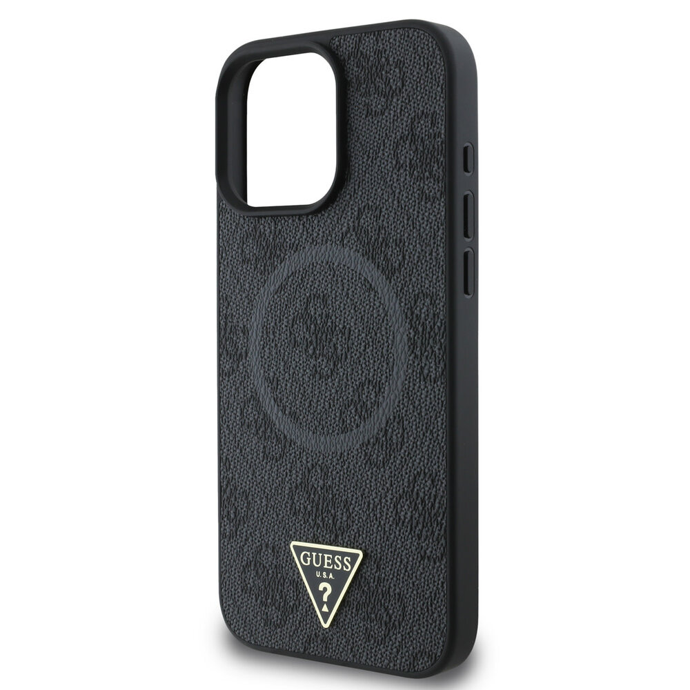 Guess Guess iPhone 16 Pro Back cover case - MagSafe - 4G Triangle Logo - Black