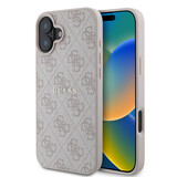 Guess Guess iPhone 16 Backcover hoesje - MagSafe - 4G Classic Metal Logo - Roze Guess Guess iPhone 16 Backcover hoesje - MagSafe - 4G Classic Metal Logo - Roze