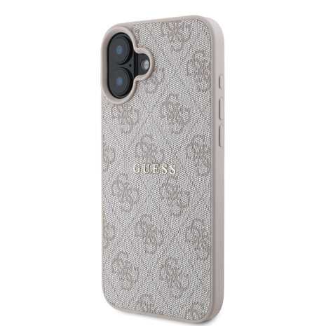Guess Guess iPhone 16 Back cover case - MagSafe - 4G Classic Metal Logo - Pink