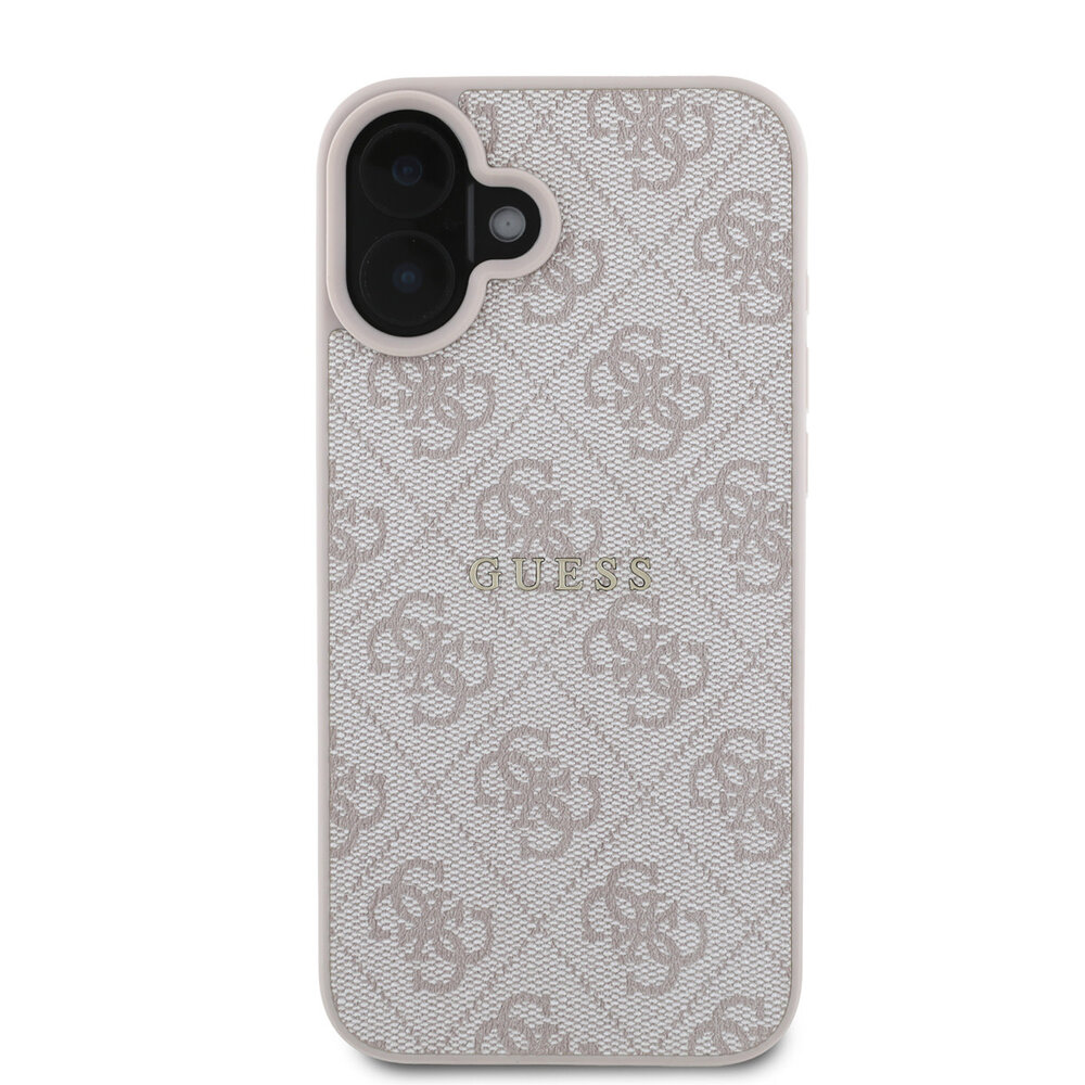 Guess Guess iPhone 16 Back-Cover hul - MagSafe - 4G Classic Metal Logo - Rosa Guess Guess iPhone 16 Back-Cover hul - MagSafe - 4G Classic Metal Logo - Rosa