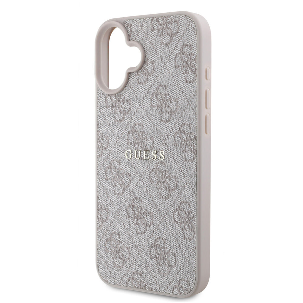 Guess Guess iPhone 16 Back-Cover hul - MagSafe - 4G Classic Metal Logo - Rosa Guess Guess iPhone 16 Back-Cover hul - MagSafe - 4G Classic Metal Logo - Rosa
