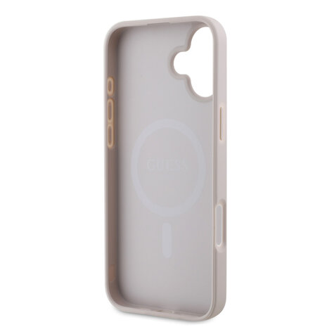 Guess Guess iPhone 16 Backcover hoesje - MagSafe - 4G Classic Metal Logo - Roze Guess Guess iPhone 16 Backcover hoesje - MagSafe - 4G Classic Metal Logo - Roze