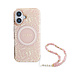Guess Guess iPhone 16 Back-Cover hul - MagSafe IML - Pearl Strap & Electroplated Flower Design - Rosa Guess Guess iPhone 16 Back-Cover hul - MagSafe IML - Pearl Strap & Electroplated Flower Design - Rosa