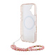 Guess Guess iPhone 16 Backcover hoesje - MagSafe IML - Pearl Strap & Electroplated Flower Design - Roze Guess Guess iPhone 16 Backcover hoesje - MagSafe IML - Pearl Strap & Electroplated Flower Design - Roze