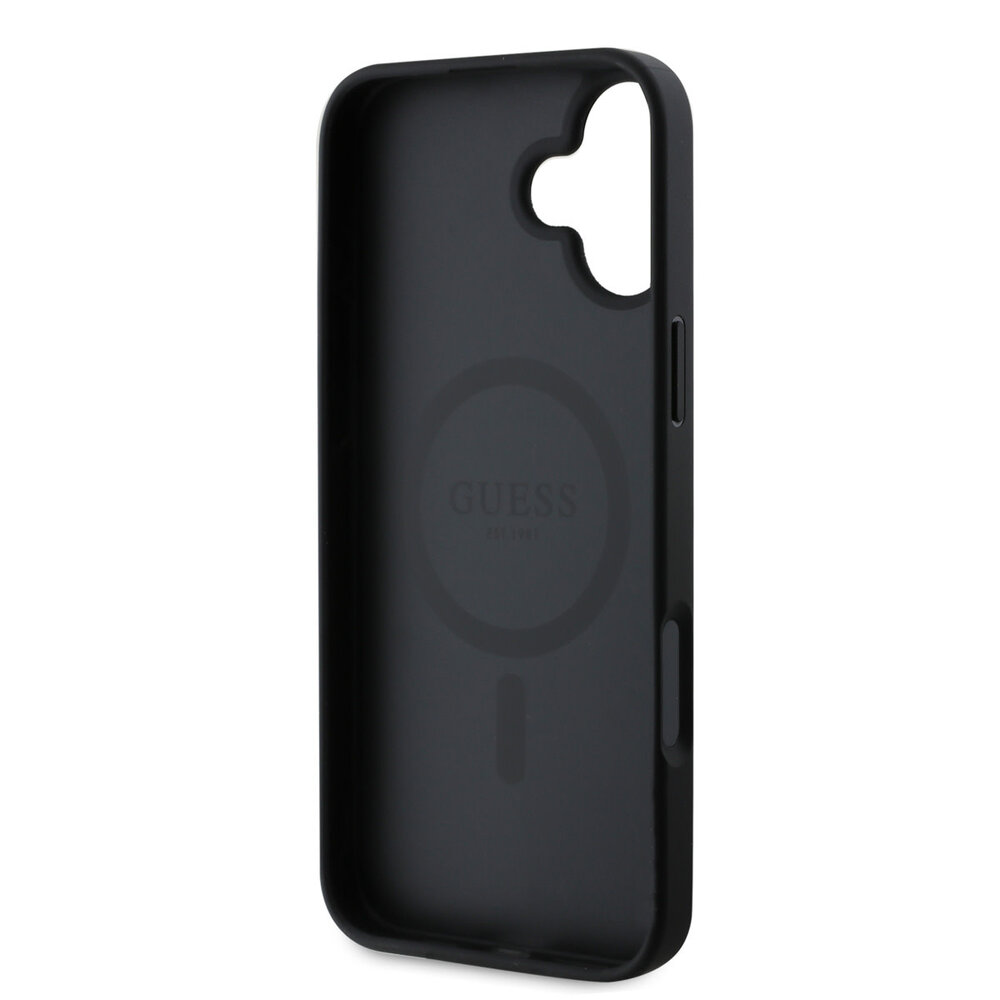Guess Guess iPhone 16 Back cover coque - MagSafe - 4G Printed Stripes - Noir Guess Guess iPhone 16 Back cover coque - MagSafe - 4G Printed Stripes - Noir