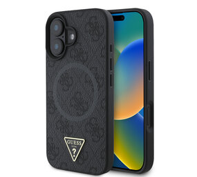 Guess Guess iPhone 16 Backcover hoesje - MagSafe - 4G Triangle Logo - Zwart