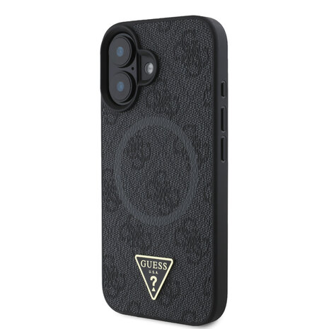 Guess Guess iPhone 16 Back cover coque - MagSafe - 4G Triangle Logo - Noir Guess Guess iPhone 16 Back cover coque - MagSafe - 4G Triangle Logo - Noir