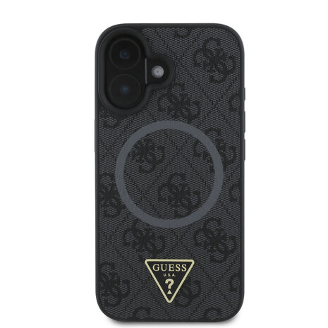 Guess Guess iPhone 16 Back cover case - MagSafe - 4G Triangle Logo - Black