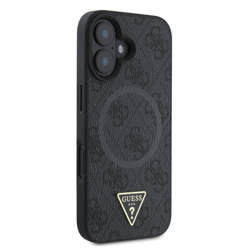 Guess Guess iPhone 16 Back cover case - MagSafe - 4G Triangle Logo - Black