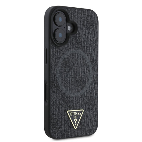 Guess Guess iPhone 16 Backcover hoesje - MagSafe - 4G Triangle Logo - Zwart