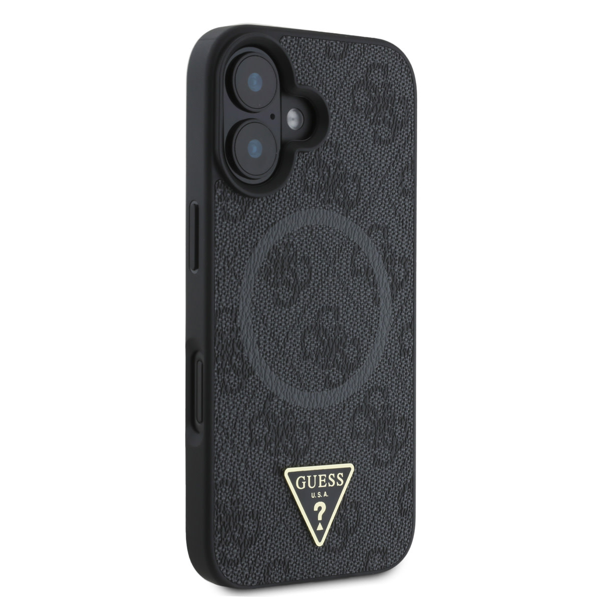 Guess Guess iPhone 16 Backcover hoesje - MagSafe - 4G Triangle Logo - Zwart, foto 4 van 6