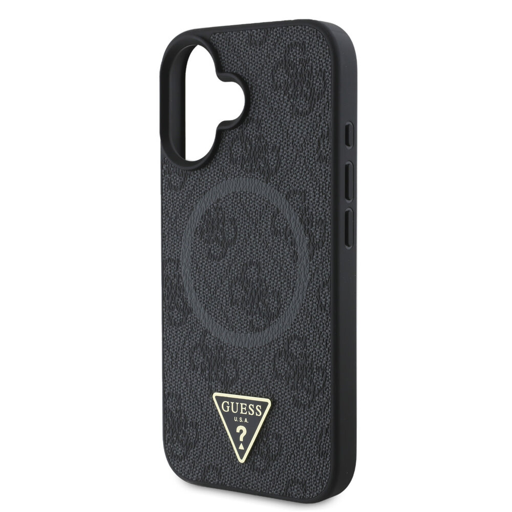 Guess Guess iPhone 16 Back cover case - MagSafe - 4G Triangle Logo - Black