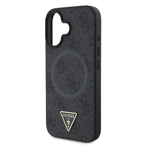 Guess Guess iPhone 16 Back-Cover hul - MagSafe - 4G Triangle Logo - Schwarz Guess Guess iPhone 16 Back-Cover hul - MagSafe - 4G Triangle Logo - Schwarz
