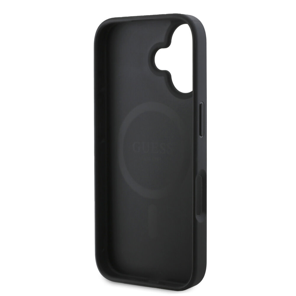 Guess Guess iPhone 16 Back-Cover hul - MagSafe - 4G Triangle Logo - Schwarz Guess Guess iPhone 16 Back-Cover hul - MagSafe - 4G Triangle Logo - Schwarz