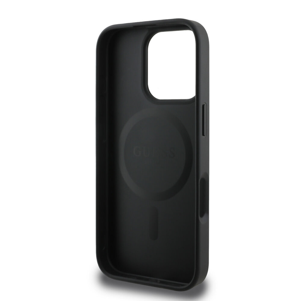 Guess Guess iPhone 16 Pro Max Back cover case - MagSafe - 4G Classic Metal Logo - Black Guess Guess iPhone 16 Pro Max Back cover case - MagSafe - 4G Classic Metal Logo - Black