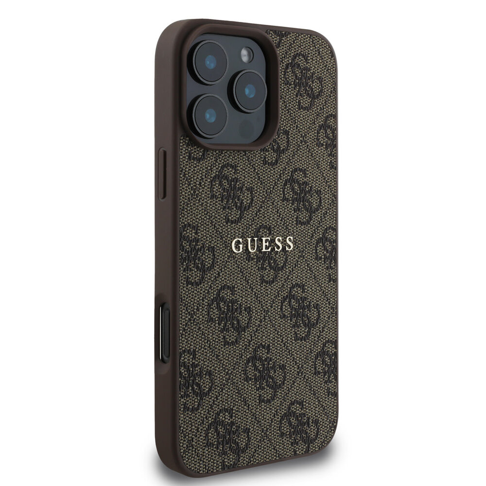 Guess Guess iPhone 16 Pro Max Back cover case - MagSafe - 4G Classic Metal Logo - Brown Guess Guess iPhone 16 Pro Max Back cover case - MagSafe - 4G Classic Metal Logo - Brown