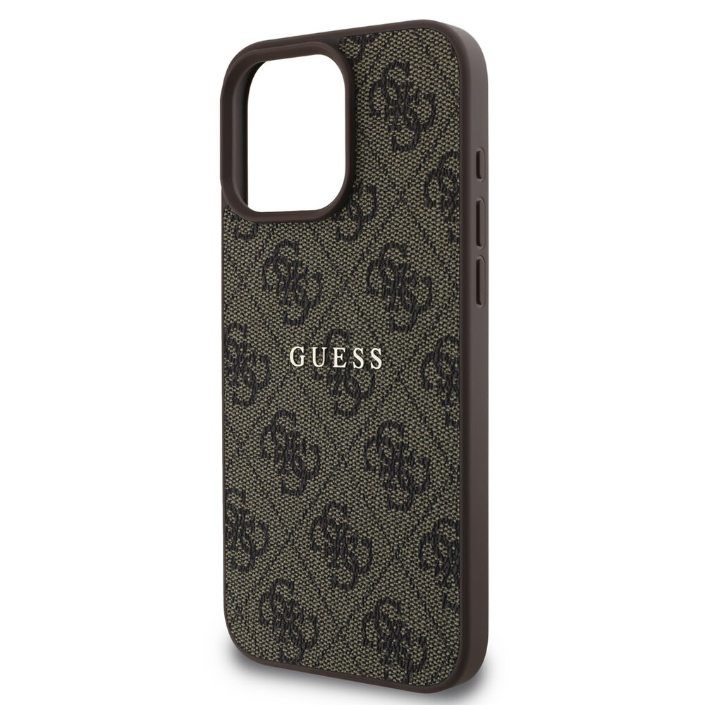 Guess Guess iPhone 16 Pro Max Back cover case - MagSafe - 4G Classic Metal Logo - Brown Guess Guess iPhone 16 Pro Max Back cover case - MagSafe - 4G Classic Metal Logo - Brown
