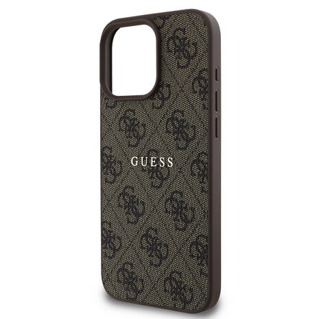 Guess Guess iPhone 16 Pro Max Back-Cover hul - MagSafe - 4G Classic Metal Logo - Braun