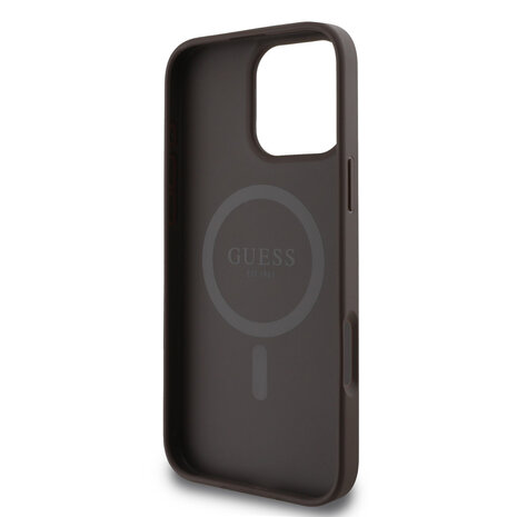 Guess Guess iPhone 16 Pro Max Back cover case - MagSafe - 4G Classic Metal Logo - Brown Guess Guess iPhone 16 Pro Max Back cover case - MagSafe - 4G Classic Metal Logo - Brown