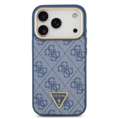 Guess Guess iPhone 17 Pro/iPhone 18 Pro Coque arrière MagSafe 4G logo triangulaire - Bleu