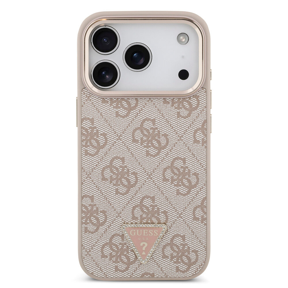 Guess Guess iPhone 17 Pro Backcover hoesje - MagSafe - 4G Triangle Logo - Roze