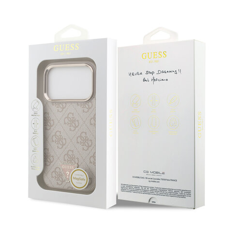 Guess Guess iPhone 17 Pro Back cover coque - MagSafe - 4G Triangle Logo - Rose