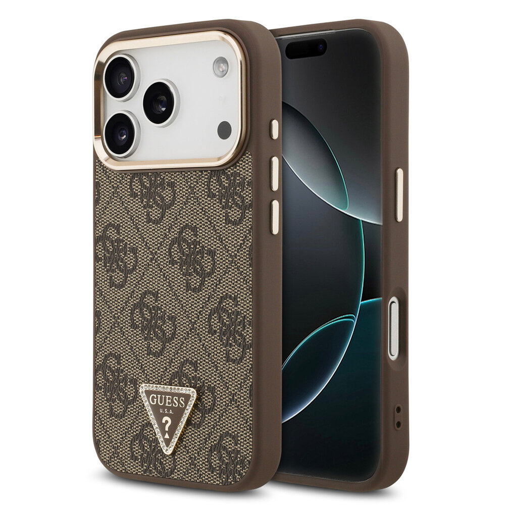 Guess Guess iPhone 17 Pro Back cover coque - MagSafe - 4G Triangle Logo - Marron