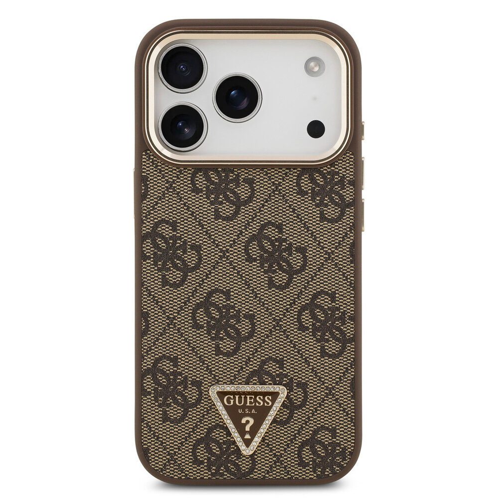 Guess Guess iPhone 17 Pro Backcover hoesje - MagSafe - 4G Triangle Logo - Bruin