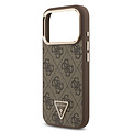 Guess Guess iPhone 17 Pro/iPhone 18 Pro Coque arrière MagSafe 4G logo triangulaire - Marron