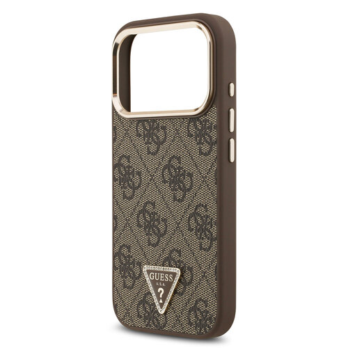 Guess Guess iPhone 17 Pro/iPhone 18 Pro Coque arrière MagSafe 4G logo triangulaire - Marron