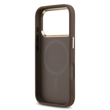 Guess Guess iPhone 17 Pro Backcover hoesje - MagSafe - 4G Triangle Logo - Bruin