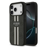 Guess Guess iPhone 17 Pro Backcover hoesje - MagSafe - 4G Printed Stripes - Zwart Guess Guess iPhone 17 Pro Backcover hoesje - MagSafe - 4G Printed Stripes - Zwart