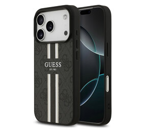 Guess Guess iPhone 17 Pro Back cover coque - MagSafe - 4G Printed Stripes - Noir Guess Guess iPhone 17 Pro Back cover coque - MagSafe - 4G Printed Stripes - Noir